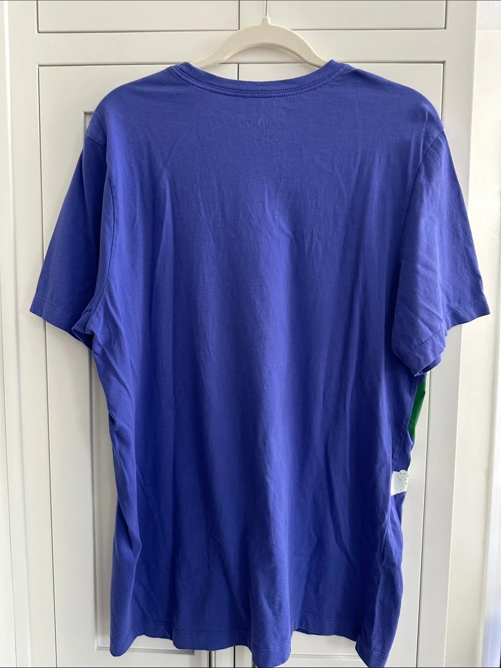 Jordan Men’s Royal Blue Retro T-Shirt with Green and White Nike Air Graphic Sz L